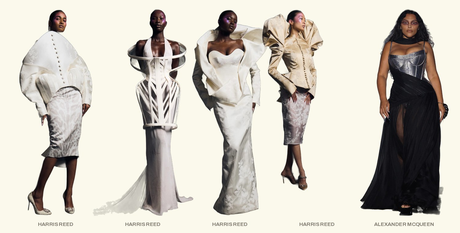 Corsetería escultural — Harris Reed, McQueen