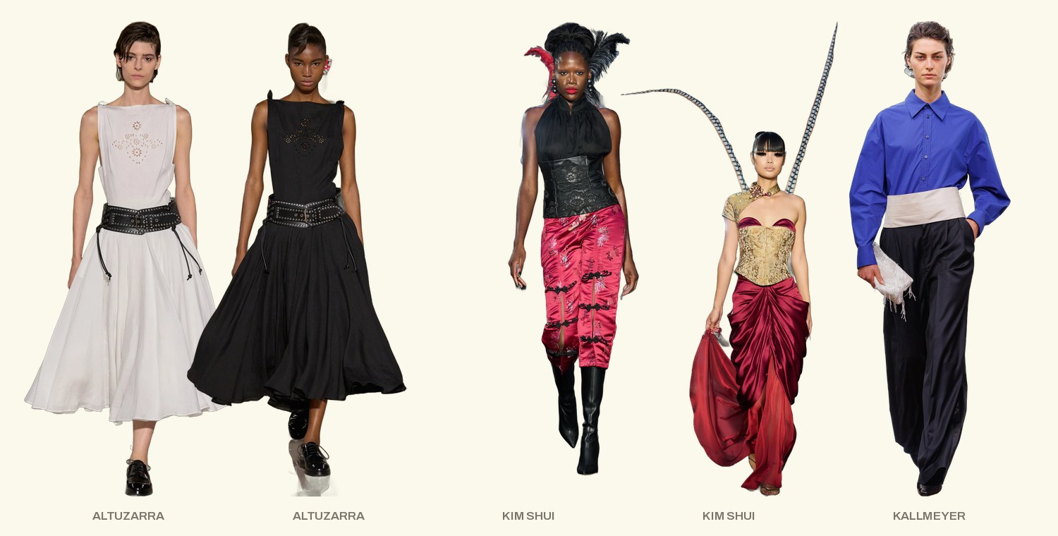 Corsetería y cintura — Altuzarra, Kallmeyer, Kim Shui