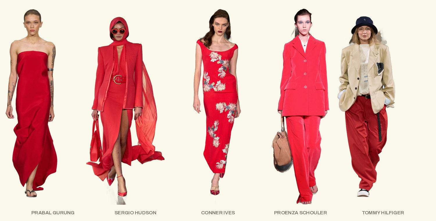 El rojo — Conner Ives, Prabal Gurung, Proenza Schouler, Sergio Hudson, Tommy Hilfiger